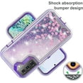 thumbnail image 5 of Phone Case for Samsung Galaxy S21 Plus S21+ 5G with Screen Protector Bling Liquid Glitter Clear Hybrid TPU Silicone Protective Heavy Duty Cell Cover S21+5G S21plus 21S + S 21 21+ G5 Purple, 5 of 5