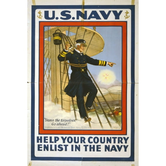 War Propaganda Poster Navy 16x24 Unframed, Age: Adults, Rectangle Western Graphic