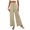 Khaki, variant on Wyongtao Womens Elastic High Waisted Palazzo Pants Casual Wide Leg Long Lounge Pant Trousers with Pocket,Khaki XL