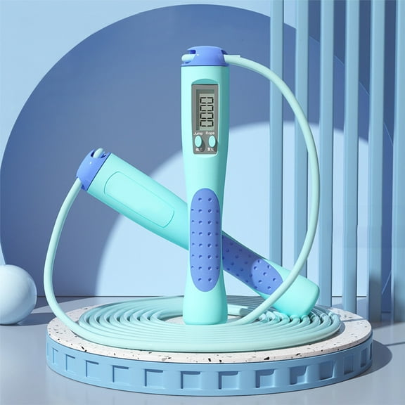 2.8m Counting Jump Rope Adults Adjustable Skipping Rope Jumping Rope with Counter Home Exercise Gym Training Fitness Equipment (Blue)