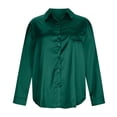 thumbnail image 3 of Pntutb Clearance Womens Tops Single Breasted Long Sleeve Shirt Tops Loose Lapel Shirt Blouse Green XXL, 3 of 6
