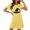 Yellow, variant on Wensltd Womens Nightgown Soft Short Sleeve Halloween Pajamas Women Cute Print Nightdress