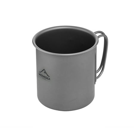 

Lacyie Camping Titanium Cup with Handle Lightweight Travel Mug Tableware
