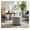 Light Gray With Wheels, variant on Rolling Storage Ottoman, Tufted Linen Footstool - 17.3 Inch Light Gray