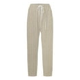 thumbnail image 4 of Jxximdong Pants for Women Women's Printed Everyday Casual Drawstring Pants Beige L Trousers, 4 of 4