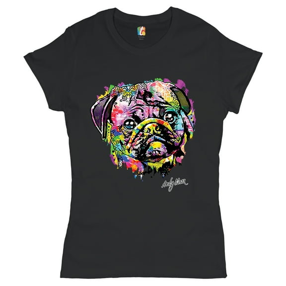 Tee Hunt Adorable Pug T-Shirt Andy Maxx Dog Women's T-Shirt Tee