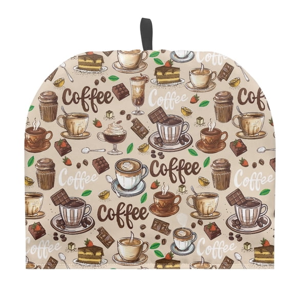 HELLHERO Polyester Canvas Teapot Cover, Coffee Cake Pattern Tea Cozies Covers Dust Proof Easter