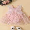 thumbnail image 2 of Robe Tutu en Tulle pour Tout-Petites Filles, Barboteuse, Papillon, Sans Manches, Princesse, Robe de Fête, 2 of 7