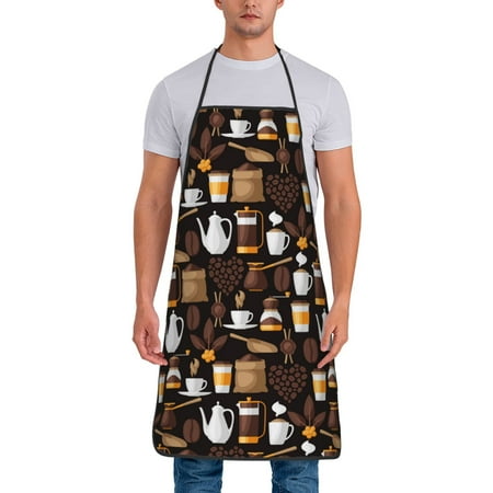 

Apron for Men Women kettle tea cup Waterproof Chef Kitchen Baking Apron with Long Ties Aprons for Cooking Baking and Gardening Kitchen Collection