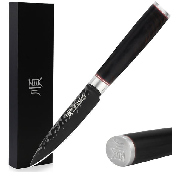 YOUSUNIONG Paring Knife 3.5 inch - Kitchen Knives Japanese AUS8 Steel Natural Leadwood