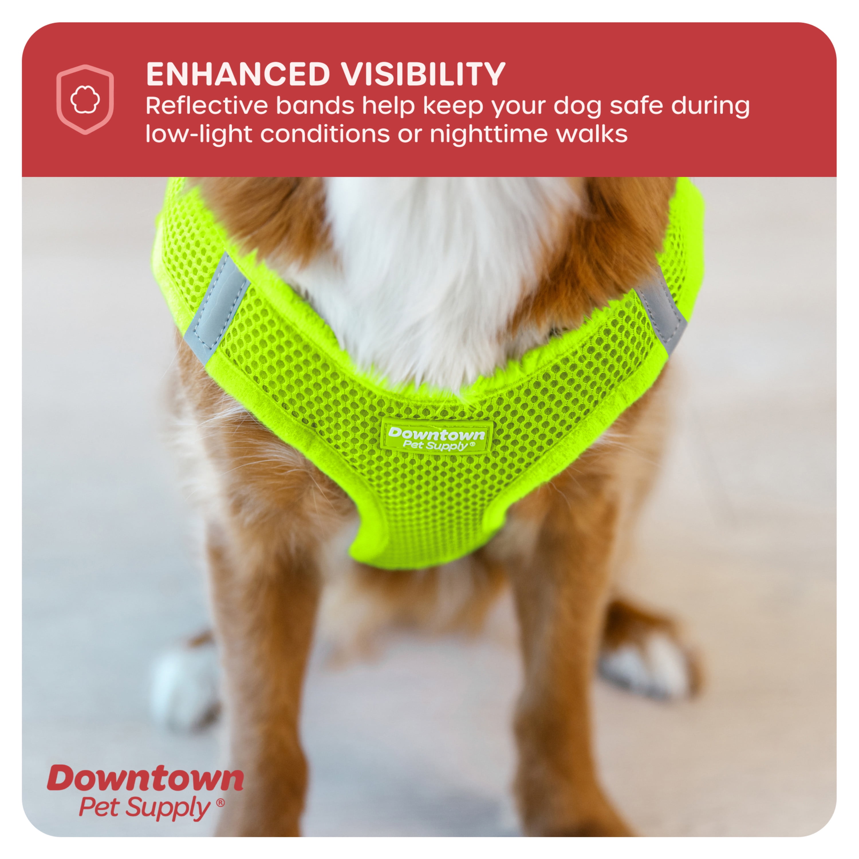 Downtown Pet Supply Step In Dog Harness For Small Dogs No Pull, Medium, Atomic Yellow