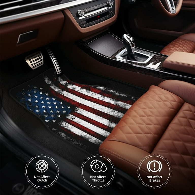 ZICANCN Waterproof Car Floor Mats Full Set, Vintage Patriotic