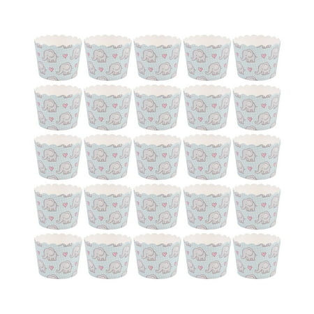 

100pcs Colorful Baking Cups Hard Paper Cupcake Containers Eco-Friendly Muffin Wrappers Small Polka Dot and Elephant Design Cupcak