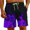 thumbnail image 6 of Fheaev Swim Trunks Dry Swimming Shorts For Men Beachwear Outdoor Drawstring Board Short Funny Swimwear Bathing Suits Men's Flame Printing Special Print Beach Trouser Shorts Pant, 6 of 9