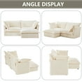 thumbnail image 3 of 83.4"Oversized 2-Seater Corduroy Loveseat Sofa with Ottoman,  Removable, Washable Cover,Chaise Lounge for Living Room, 3 of 11
