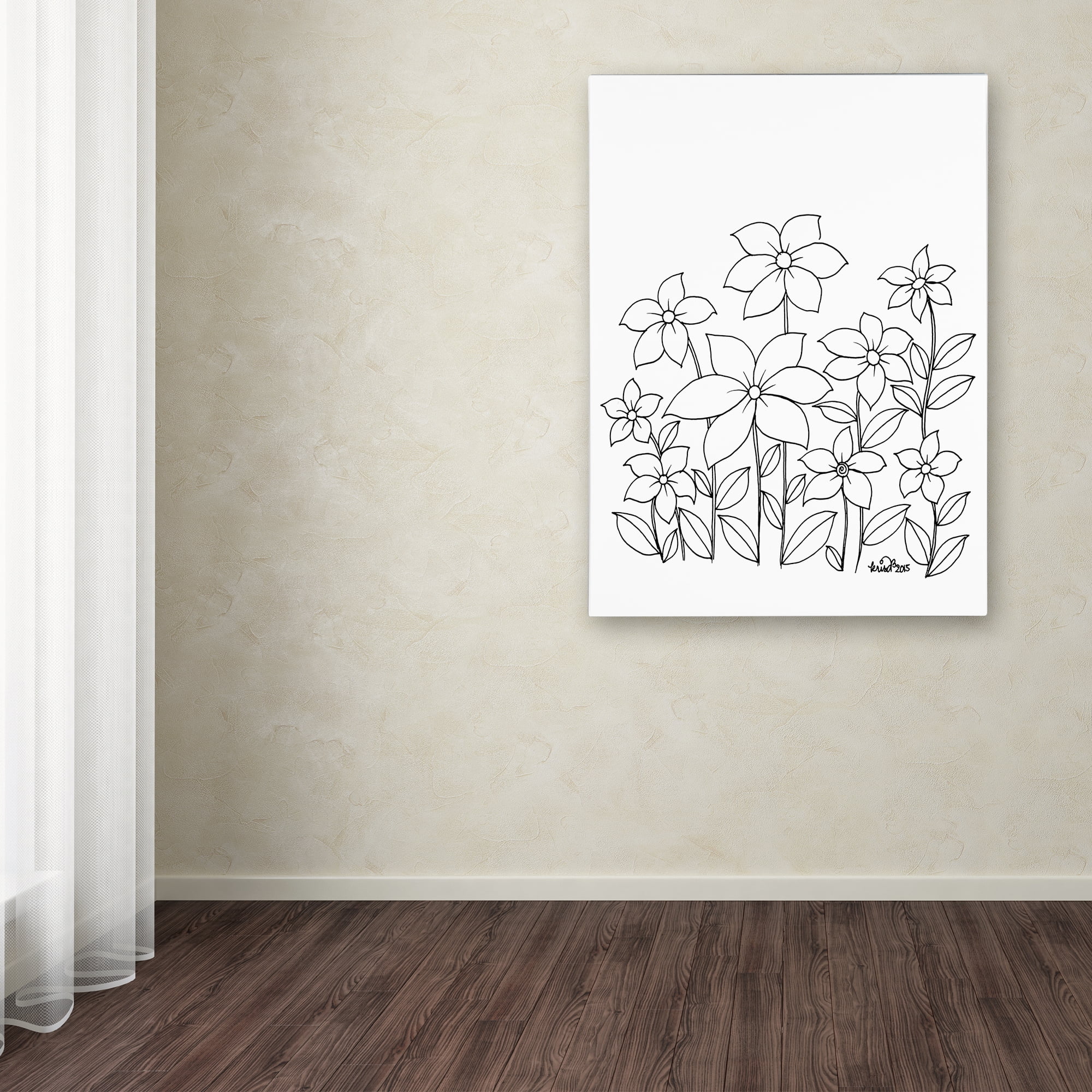 KCDoodleArt 'Simple Flower Doodle 1' Canvas Art 18 x 24