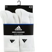 adidas Men's Athletic Cushioned 6-Pack Crew, Cushioned Crew Socks with Arch Compression for a Secure Fit - L