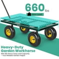 thumbnail image 5 of GVDV Heavy Duty Steel Garden Cart with Liner, 660lbs Capacity, 3 Cu ft, 10" All-Terrain Wheels, Black/Green – Durable Utility Cart for Yard Work, Hauling, and Outdoor Use, 5 of 9