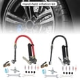 thumbnail image 2 of Tire Inflator 12Inch Flexible Air Tires Pressure Gauge 20 - 120PSI 1/4NPT Offset Double Head Chuck Tire Filler with Hose, 2 of 13