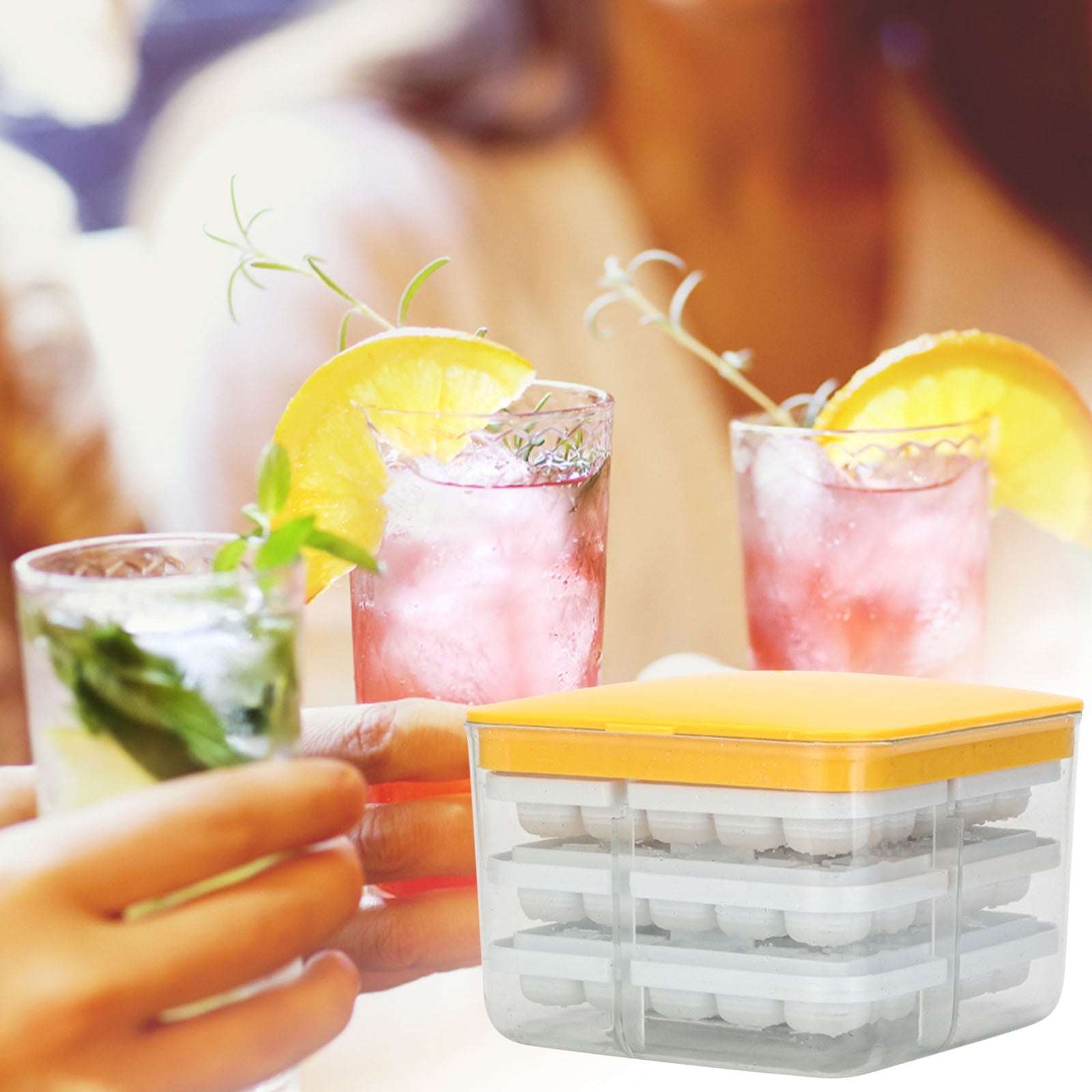 Kuluzego Ice Making Ice Box with Lid Household Refrigerator Quick