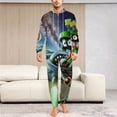 thumbnail image 6 of Looney Tunes Marvin The Martian Men's Hooded Jumpsuit - Zip Up One Piece Pajamas Soft Cozy Winter Warm Plush Loungewear, 6 of 8