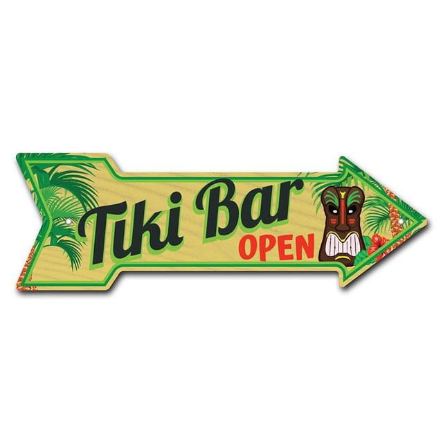 SignMission P-ARROW12-999568 12 x 36 in. Wide Tiki Bar Arrow Sign