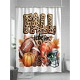 thumbnail image 5 of Fsddascl Rugby Pumpkin Fall Shower Curtain Set - Standard 72" x 72" Washable Bathtub Curtain with 12 Hooks, Thanksgiving Botanical Autumn Leaves Waterproof Fabric Stall Shower Curtains for Bathroom, 5 of 6