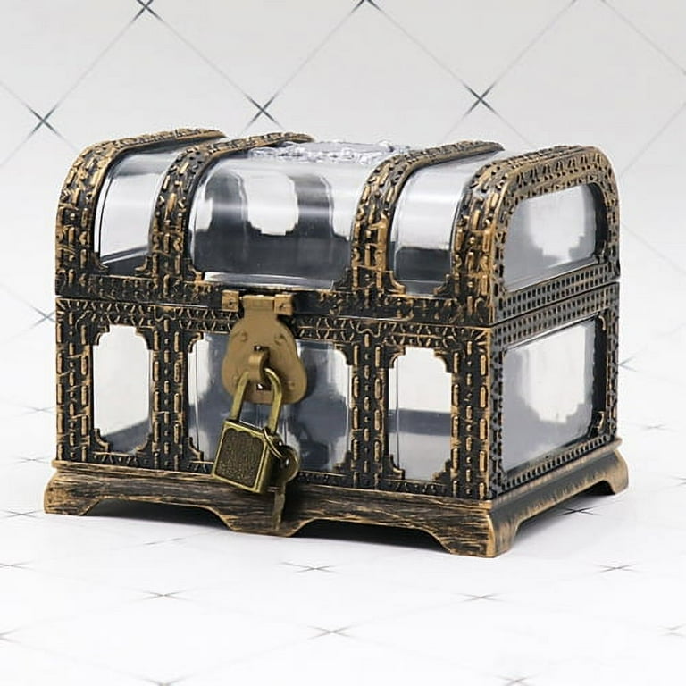 Cheers.US Plastic Transparent Antique Pirate Treasure Box with