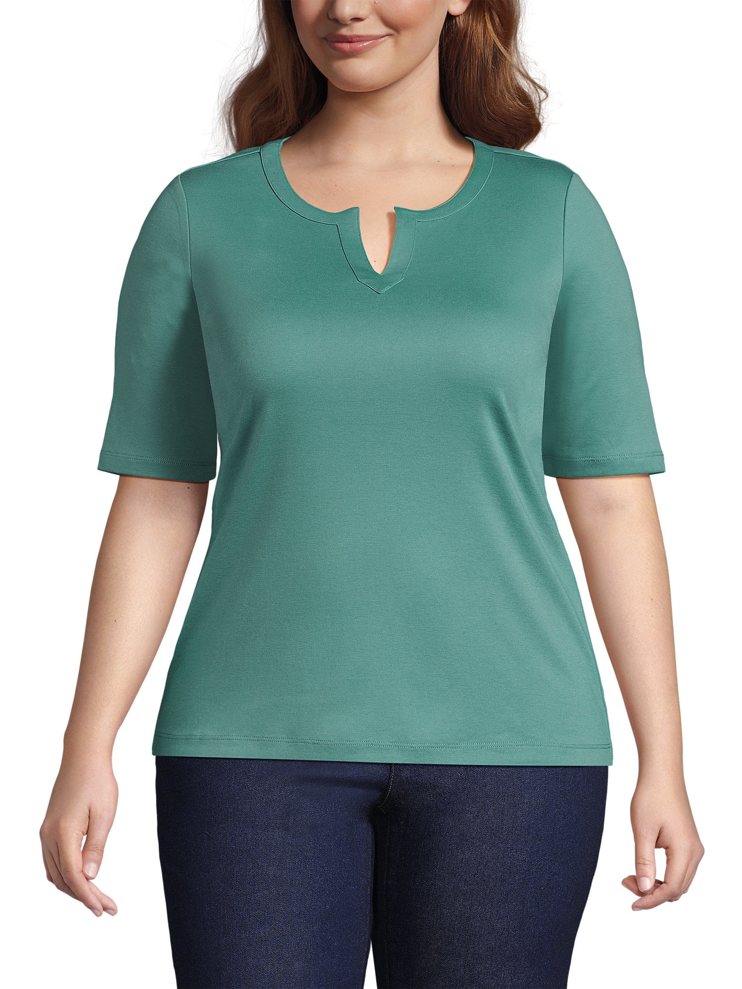 Lands' End Women's Plus Size Cotton Polyester Modern Half