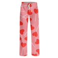 thumbnail image 6 of UoCefik Valentines Women's Pajamas Love Heart Print Graphic Wide Leg Pajama Pants Comfy Sleep Pj Bottoms Plus Size Drawstring High Waist Sweatpants Winter Lounge Pants Gym Hot Pink 3XL, 6 of 7