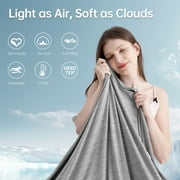 Aship Cooling Blanket Queen, Q-MAX>0.5 Arc-Chill Cooling Technology Soft Breathable Double-Sided Summer Blankets for Beds - Gray 79x 86