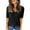 Black, variant on UVN Blouses for Women Summer Crochet Knit Tops Casual V Neck Short Sleeve Shirts
