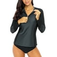 thumbnail image 4 of BeautyIn Women's Long Sleeve Rash Guard UPF 50+ Swimwear Athletic Top, 4 of 7