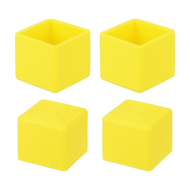 Uxcell 4Pcs Tapas de patas de silla, 1-3/16"x 1-3/16" Cubiertas de pies antideslizantes de PVC, Protectores de piso de patas de silla cuadradas