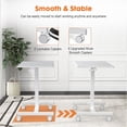 thumbnail image 4 of Small Adjustable Ergonomic Standing Desk, Compact Workstation Mobile Sit-Stand Desk with Pneumatic Height Adjustment, Lockable Rolling Desk for Home Office, White, 4 of 6