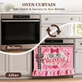 thumbnail image 3 of Valentine Oven Skirts Buffalo Plaid Pink Heart Style Farmhouse Tie Top Oven Curtain for Door Decorative Stove Cover Ribbon Ties Use for Oven Dishwashers Washing Machine, 3 of 7