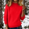 thumbnail image 2 of ManxiVoo Women's Half Turtleneck Sweater Long Sleeve Slim Fitting Knit Top Warm Flattering Pullover for Autumn Winter Versatile Layering Basics L Size Watermelon Red, 2 of 4