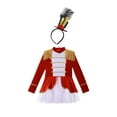 thumbnail image 3 of TiaoBug Kids Girls Circus Ringmaster Costume Long Sleeves Lion Tamer Tutu Leotard Dress with Headwear Sets Red 4, 3 of 7