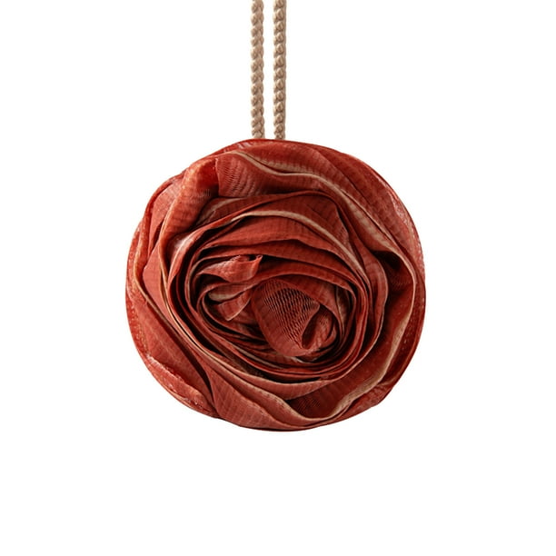 Baño de Bebé Flor Rosa Baño Y Frotamiento Baño Flor Espuma Bola, Tamaño Grande Súper Suave No Fácil de Aflojar con Cuerda Colgante 5.12x3.15In