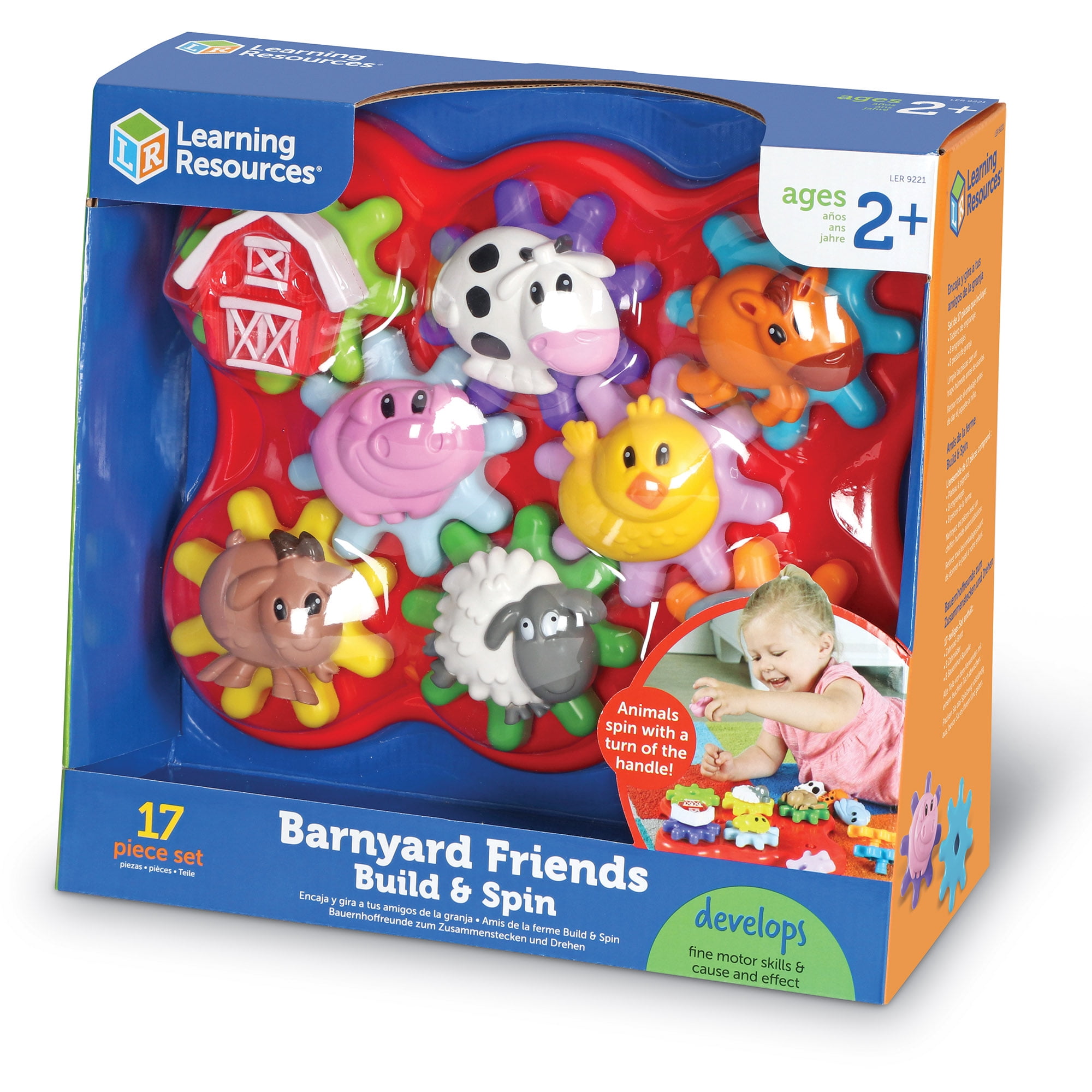 Learning Resources  Barnyard Friends Build & Spin -  Toddler Sensory  Toys, Ages 2+
