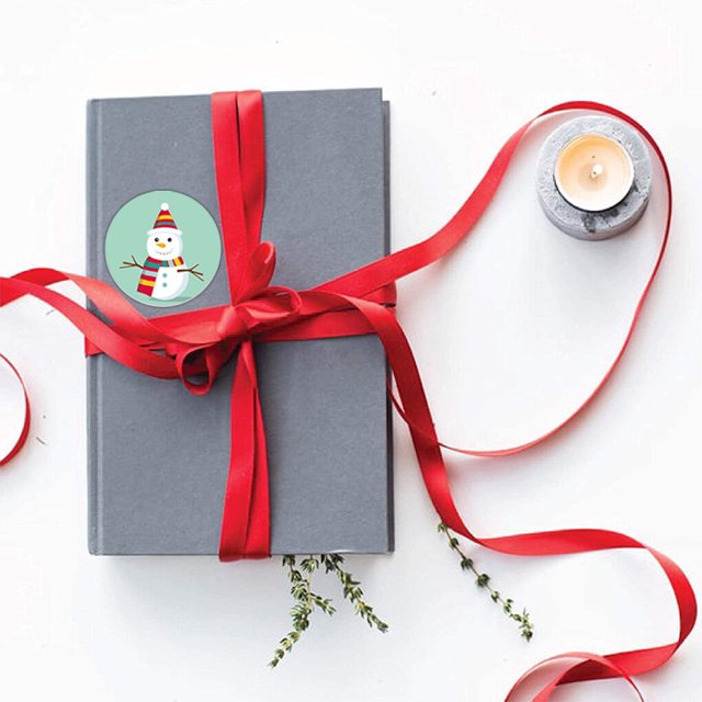 Christmas Themed Seal Labels Envelope Round Stickers Self-Adhesive Scrapbooking 4 3 5 DIY Craft Gift Wrapping Decor, Type 2