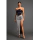 thumbnail image 3 of Falda Kaci Flowers maxi con lentejuelas y abertura alta para mujer, 3 of 6