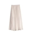 thumbnail image 5 of LEBONYARD Womens Summer Casual Elegant Elastic High Waist Skirt,Women's Summer New High Waist Cool and Comfortable-line Skirt Large Size Temperament Elastic Waist Mid Length Skirt White Free Size, 5 of 5