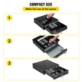 thumbnail image 6 of VEVOR Cash Register Drawer with 4 Bill & 5 Coin Trays, 13" x 13.5" x 3.5", Black, 6 of 9