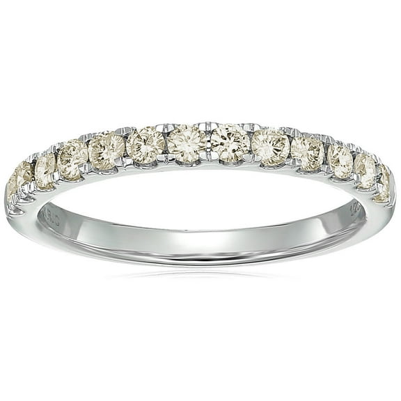 Vir Jewels 1/2 CTTW Champagne Diamond Wedding Band 14K White Gold 13 Stones Round Size 5