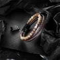 thumbnail image 6 of Speroto New Mens Bracelet Bead and Leather Braided, Lava and Onyx Bead Leather Bracelet for Men, 6 of 7