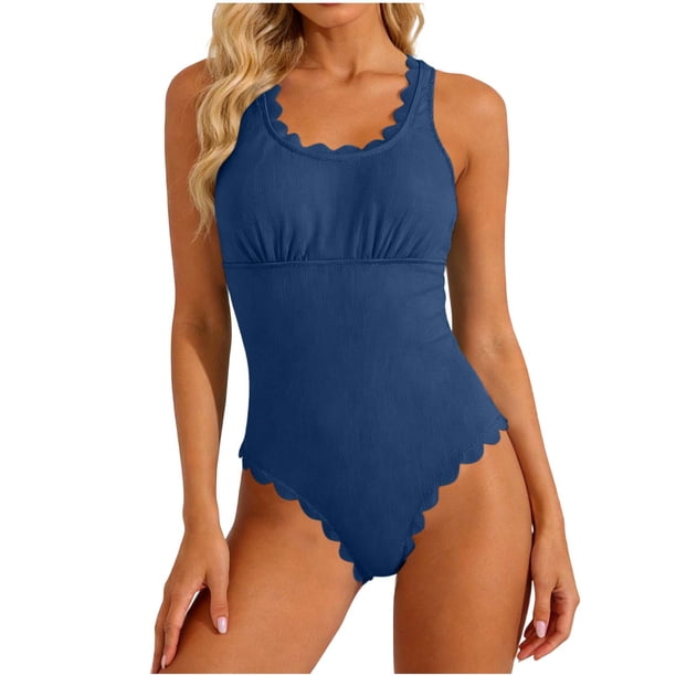 Casual Primavera Tops para las Mujeres Color Sólido Encaje sin Espalda Bikini Beach Traje de Baño con Poliéster Suave, Transpirable Bikini Casual Top para el Verano