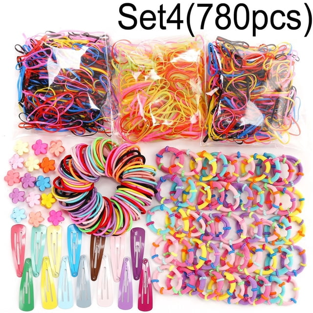 Juego De Bandas De Goma Con Pinza Para El Cabello Para Niñas
