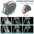 thumbnail image 3 of 6 Settings High Pressure Dual Shower Head with handheld Combo, and 71" Flexible Hose (Brushed Nickel), 3 of 8