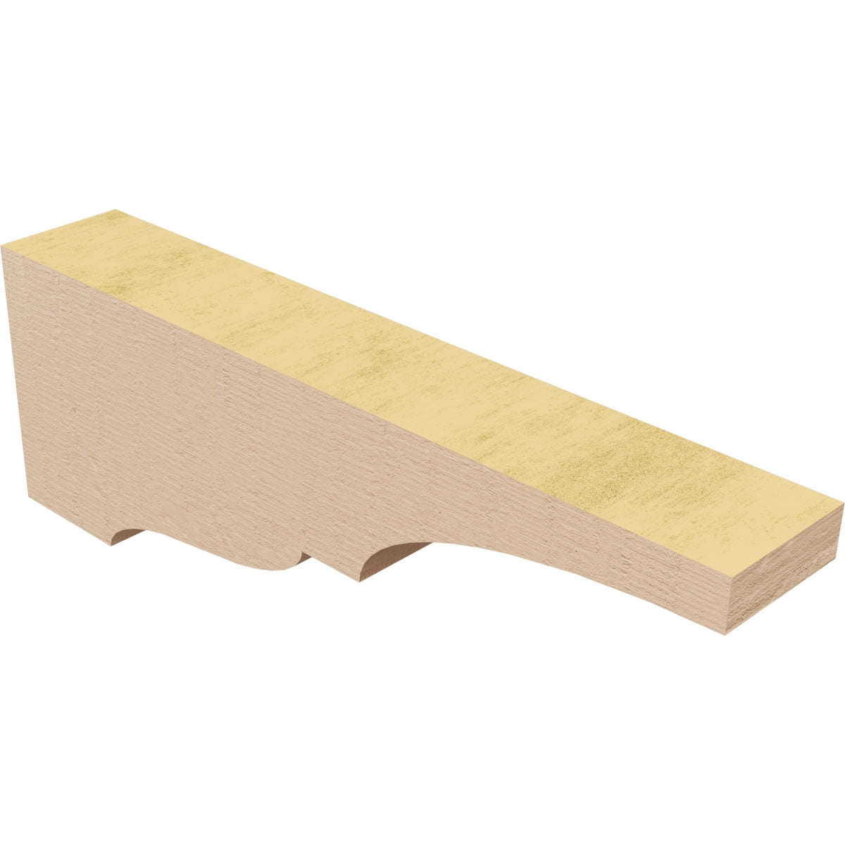2"W x 12"D x 4"H Thin Asheboro Rough Cedar Woodgrain TimberThane Corbel, Primed Tan